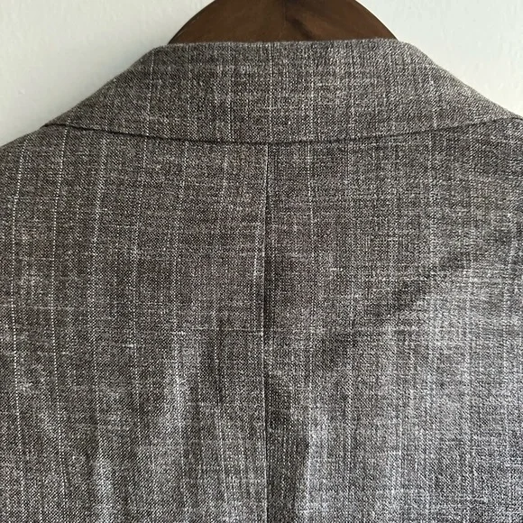 ISAIA Silk Wool Double Breasted Windowpane Taupe Suit EU52 - Picture 11 of 11